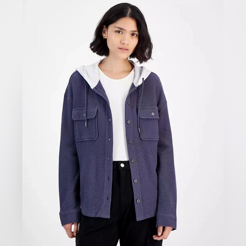 Hippie Rose Hooded Waffle Knit Jacket – XS